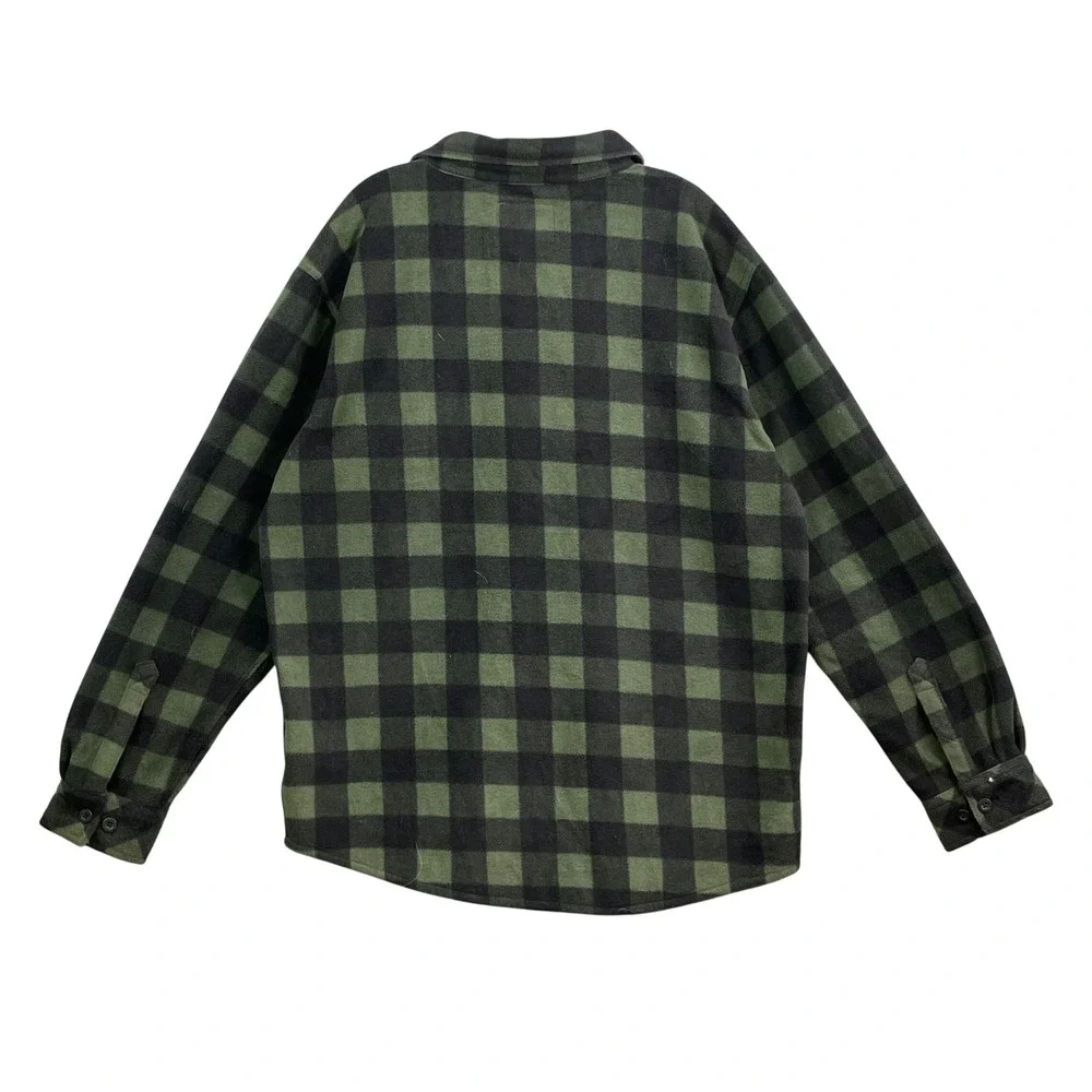 Legendary Whitetails Fleece Shirt Mens Large Green Buffalo Plaid‎ Western Logger